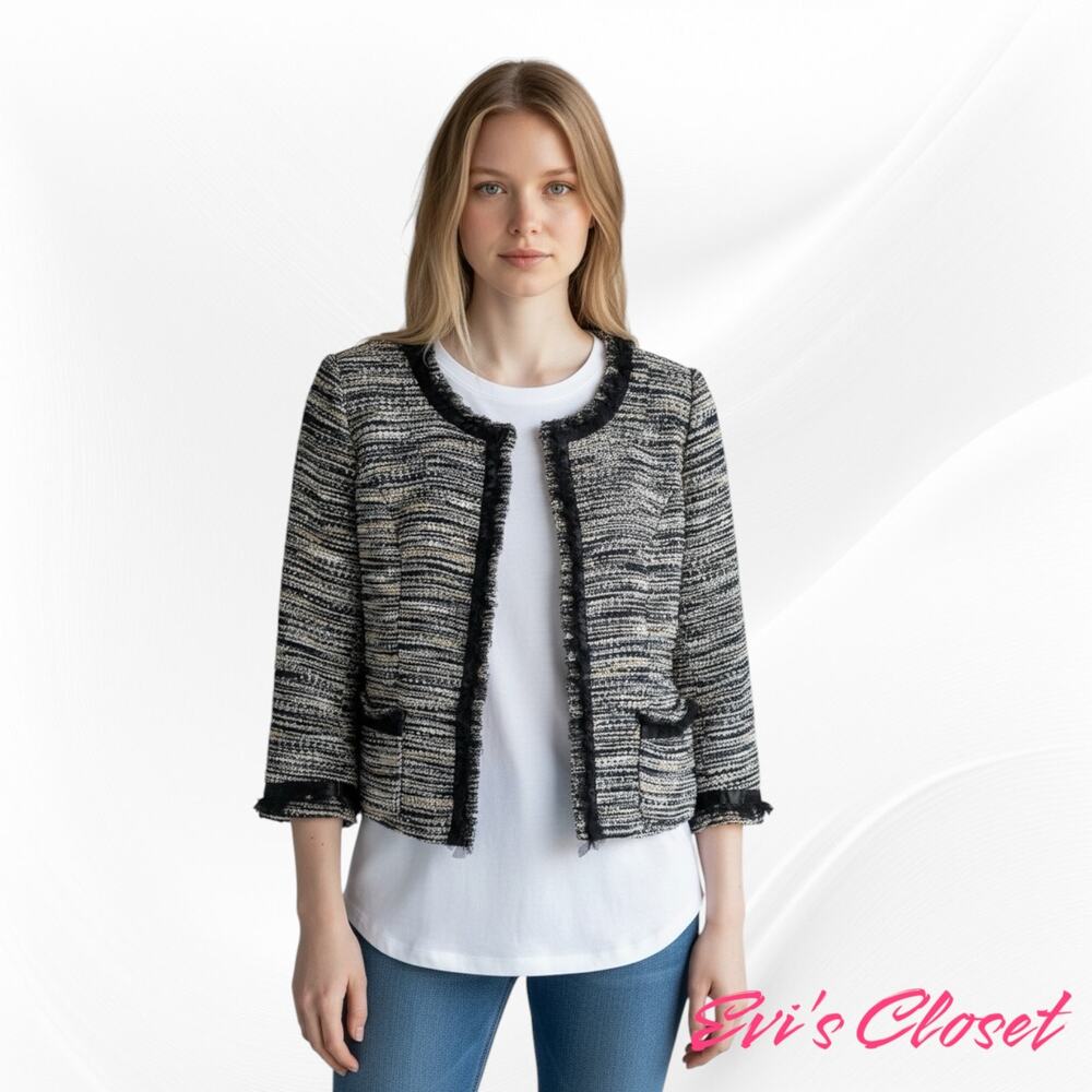 INC International Concepts Women's Royal Blue Tapestry Blazer Jacket Sz L NWOT
